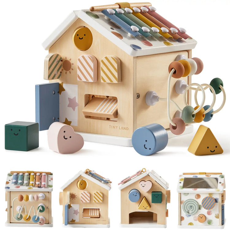 Cubo de actividades Tiny Land® Cottage - Morandi