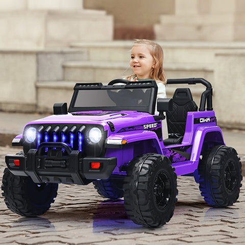Jeep eléctrico infantil de 12 V con control remoto de 2,4 G - Morado