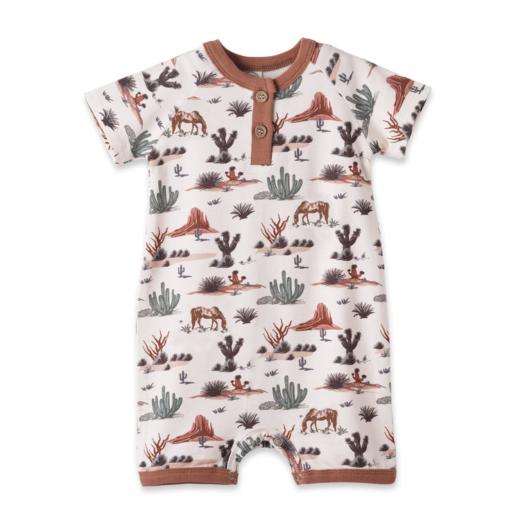 Pelele corto para bebé niño – Conjunto Henley Bamboo Cactus Trails