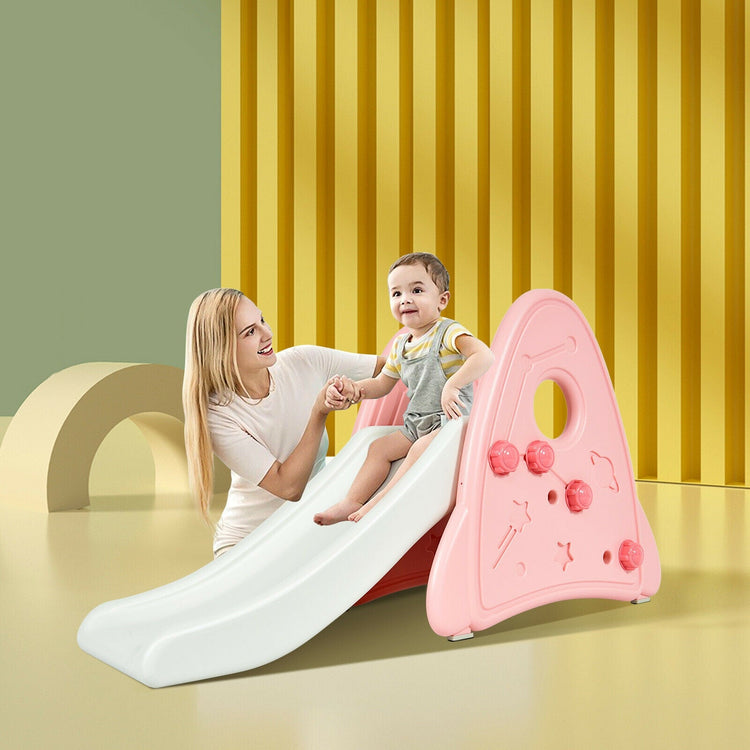 Tobogán infantil independiente para interiores, primer juego de escalada para niños y niñas - Rosa