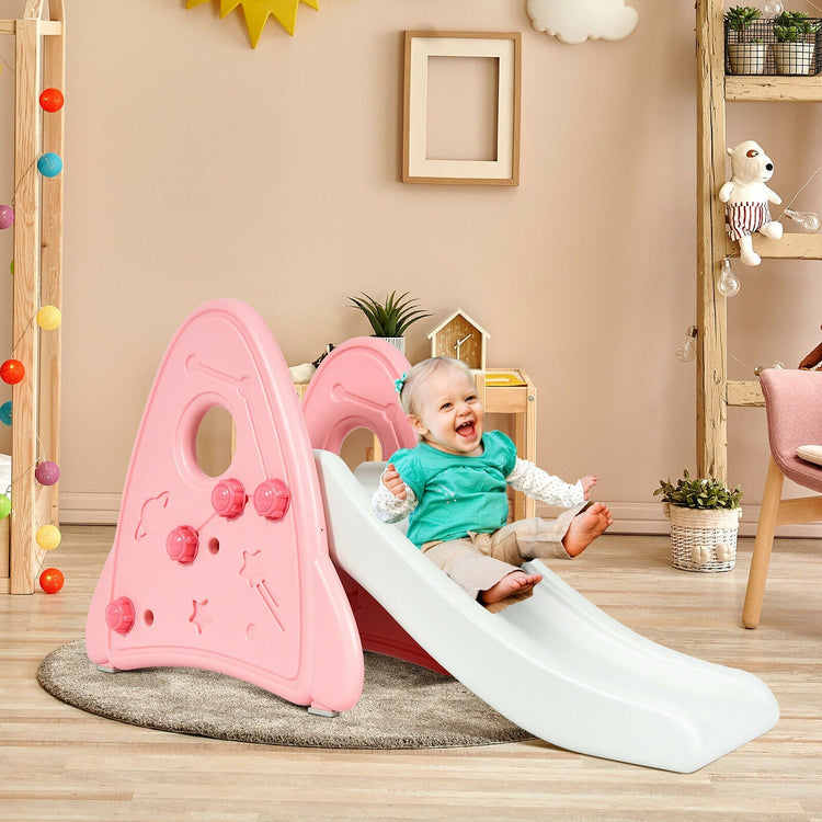 Tobogán infantil independiente para interiores, primer juego de escalada para niños y niñas - Rosa