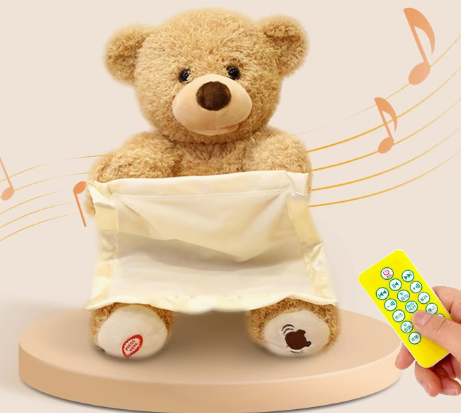 MEACAOFG™ Elefante de peluche interactivo - Juguete educativo musical "cucú" para bebés y niños pequeños