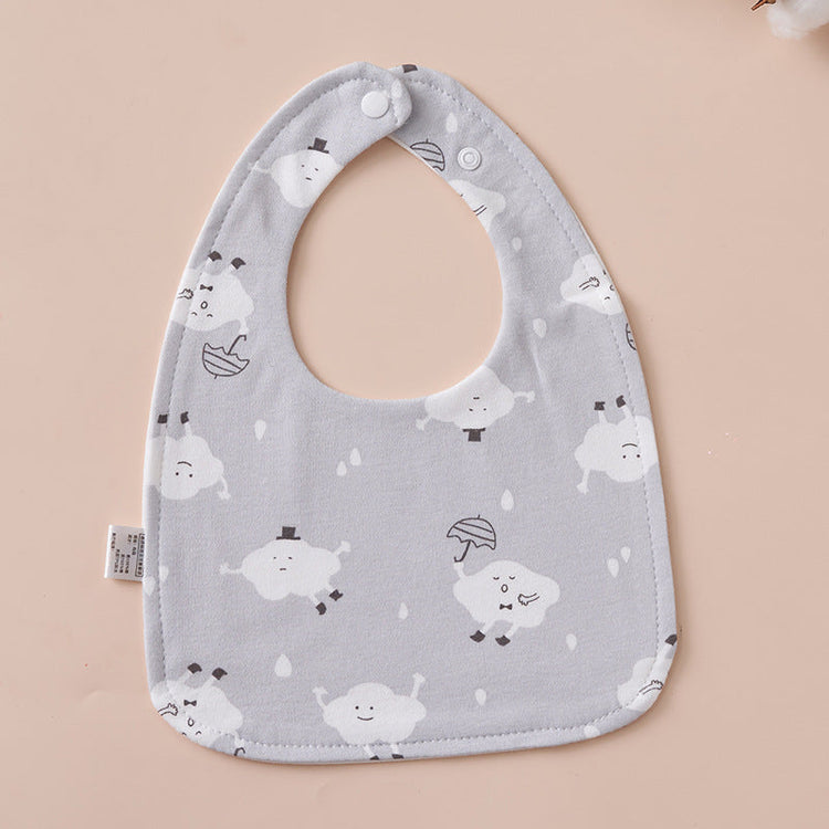 Babero impermeable en forma de U de algodón puro para bebés