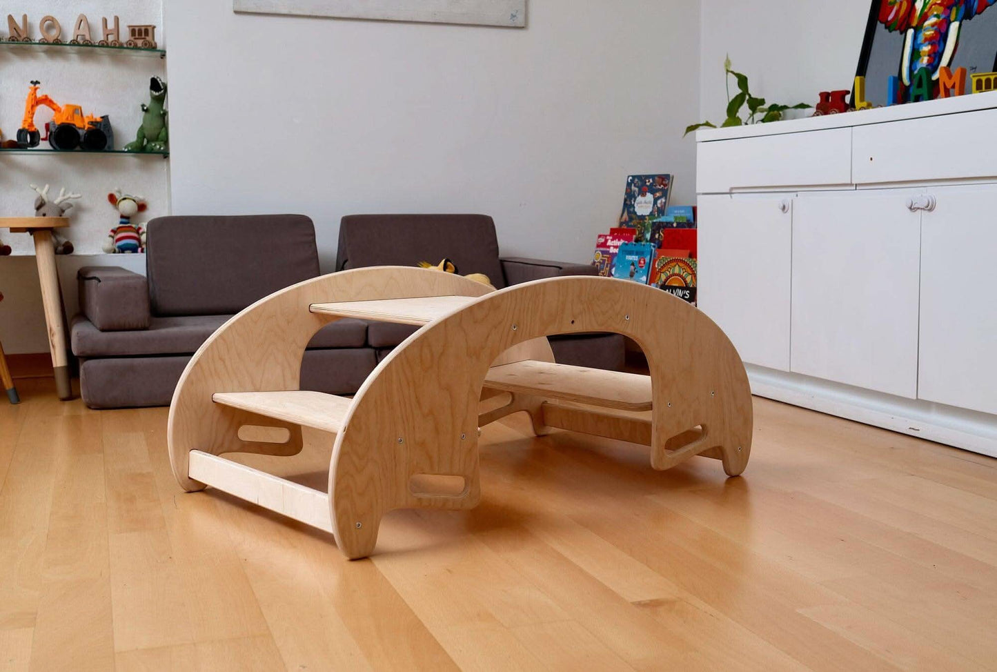 Juego de mesa y silla de madera Montessori 2 en 1