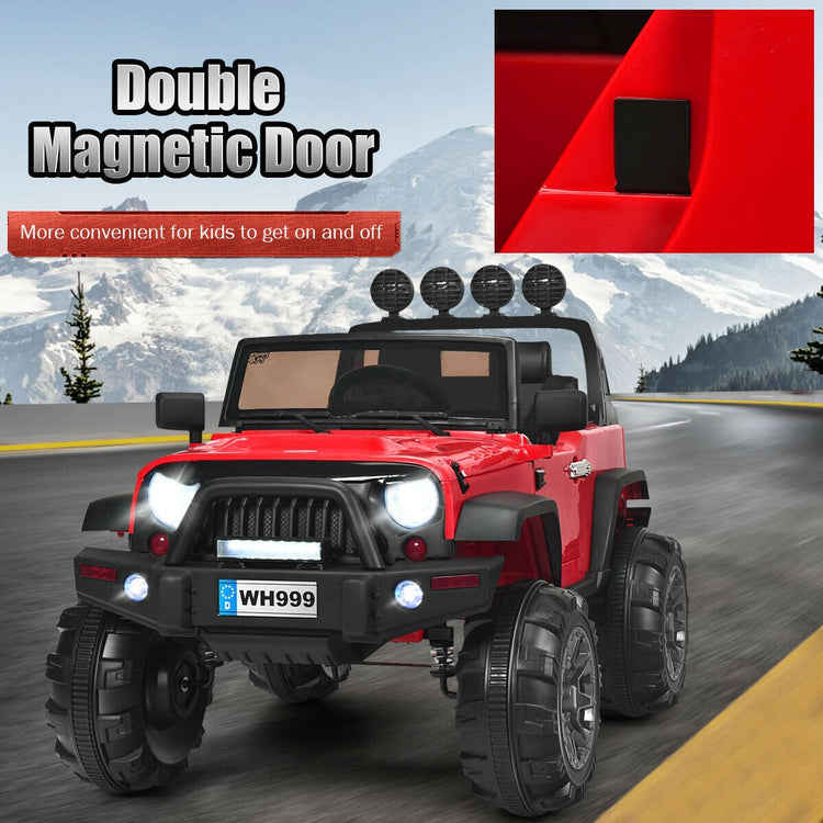 Camión eléctrico infantil de 12 V con control remoto y doble puerta magnética - Rojo