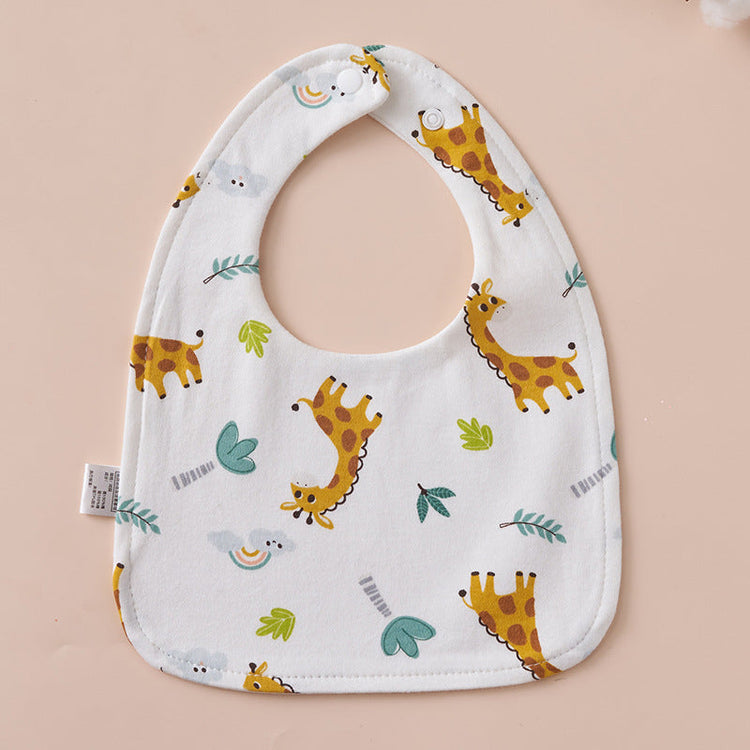 Babero impermeable en forma de U de algodón puro para bebés