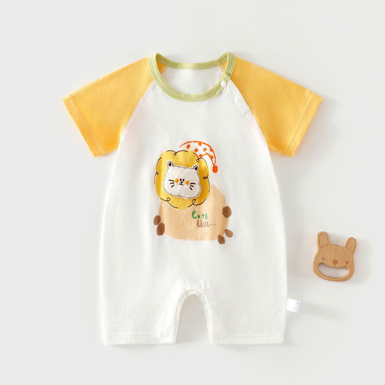 Body de manga corta para bebé de algodón puro, sin costuras, ligero, transpirable, tipo camiseta.