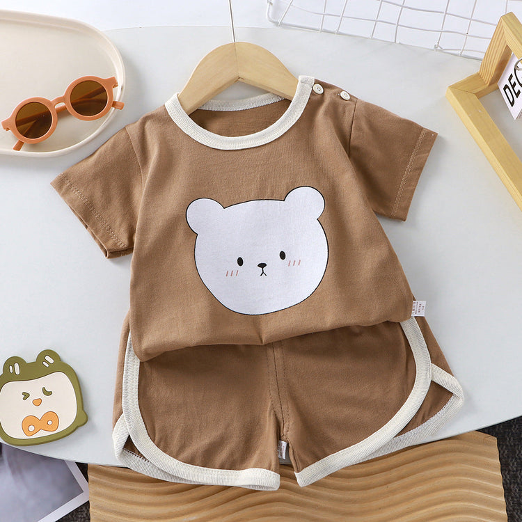 Conjunto de dos piezas de camiseta de manga corta para bebé, ideal para el verano.