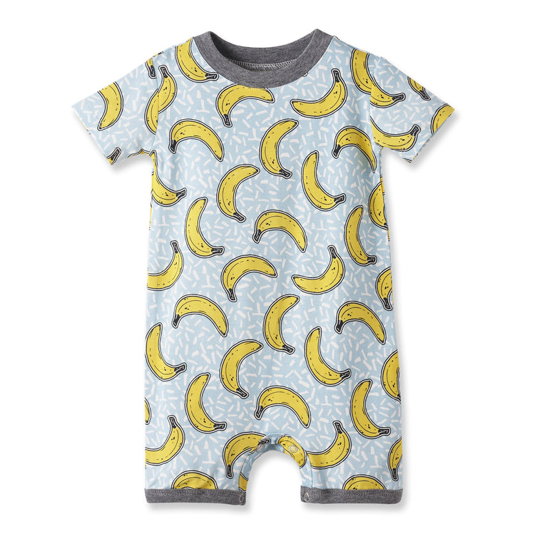 Pelele corto de bambú suave Banana Split para bebés niños