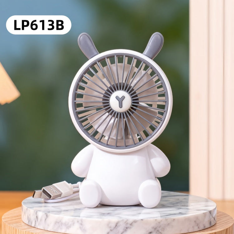 Mini ventiladores de escritorio creativos con forma de oso de dibujos animados, ventilador portátil de escritorio con gran caudal de aire, ventilador de mano con carga USB
