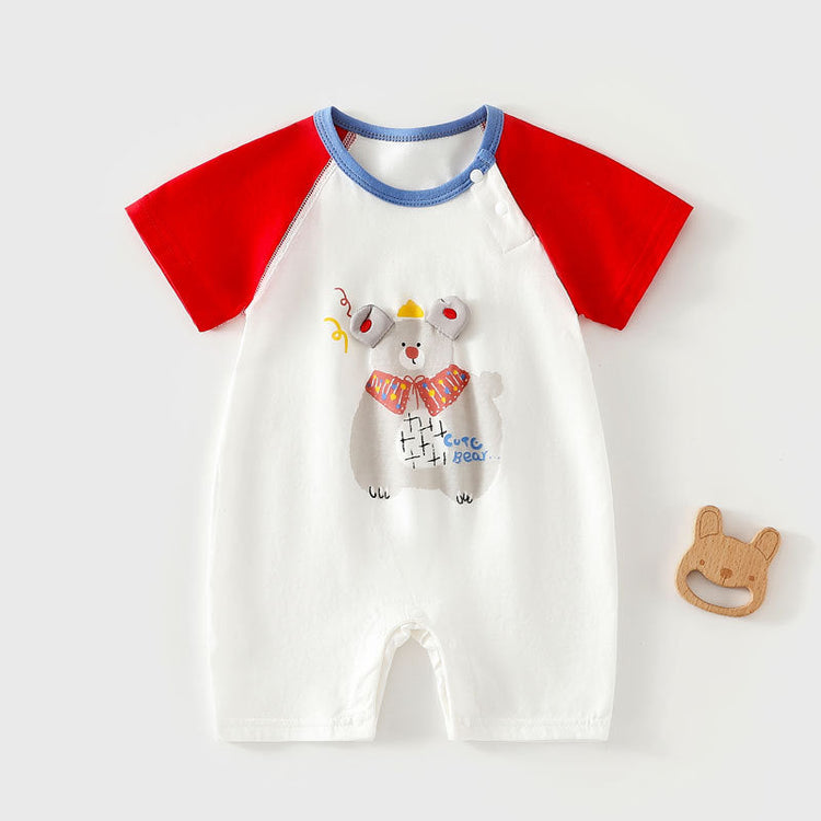Body de manga corta para bebé de algodón puro, sin costuras, ligero, transpirable, tipo camiseta.