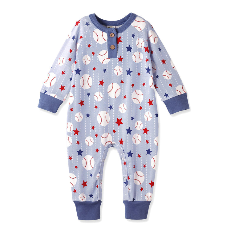 Pelele tipo Henley de béisbol Grand Slam Bamboo para bebés