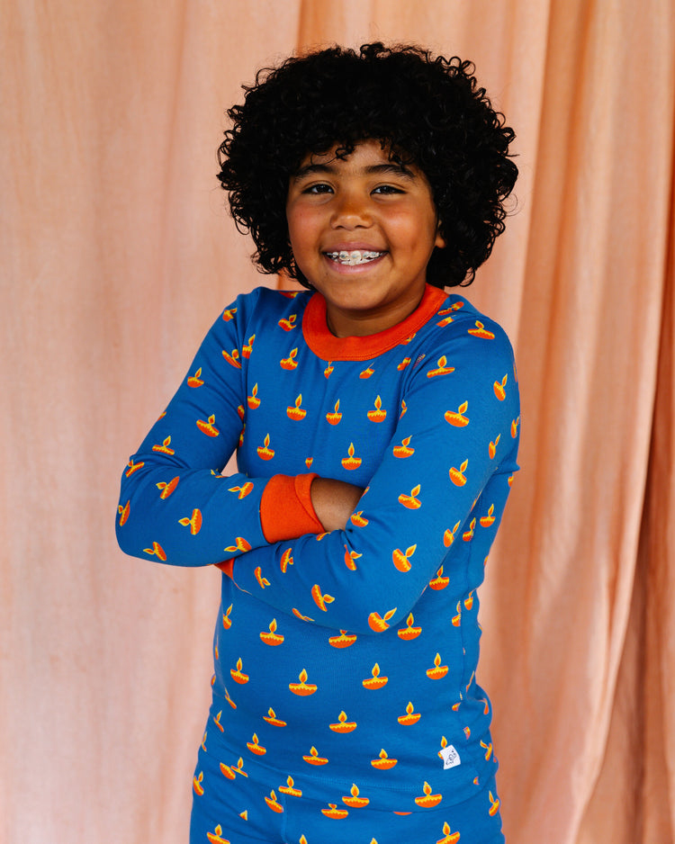 Conjunto de pijama para niños grandes - Diya azul