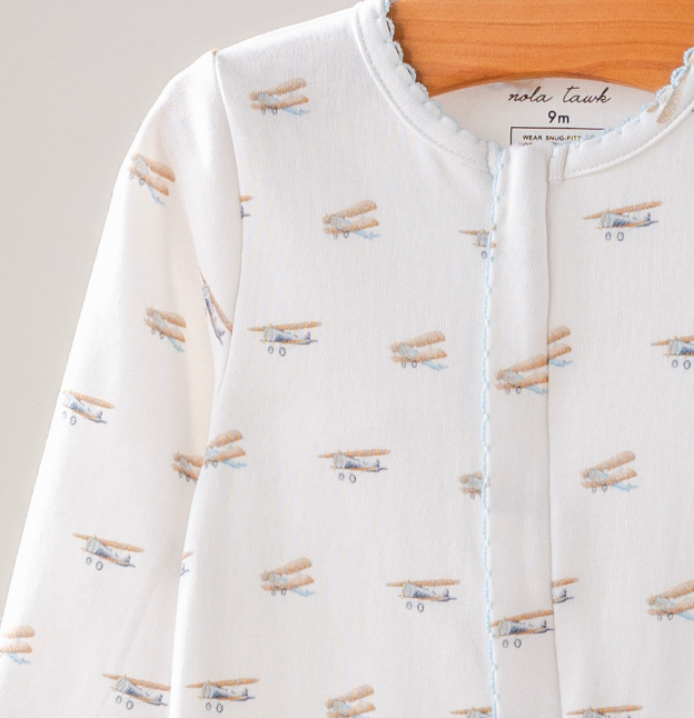 Baby Basics: Pijamas de bebé de algodón orgánico Just Plane Cute