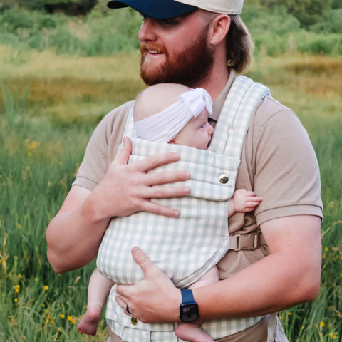 Monroe x Coco Gingham - Portabebés de algodón (3-16 kg)
