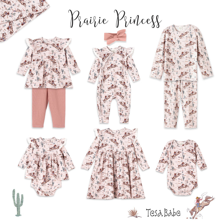 Body con falda de bambú estilo occidental para niña Prairie Princess