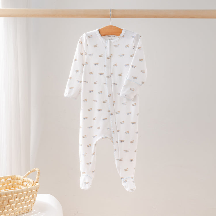Baby Basics: Pijamas de bebé de algodón orgánico Just Plane Cute