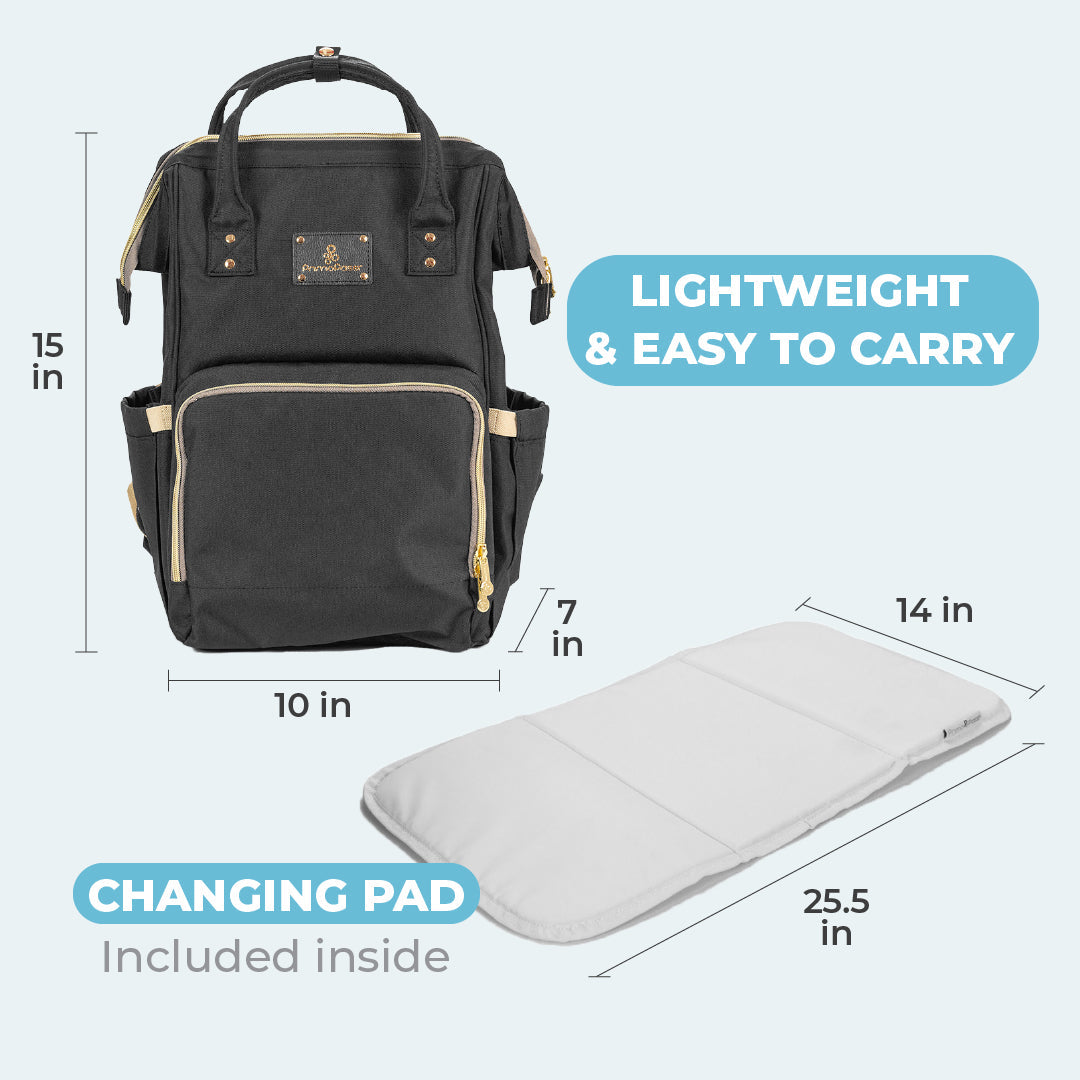 Primo Passi - Mochila, Bolso Pañalera Lucca, Negro