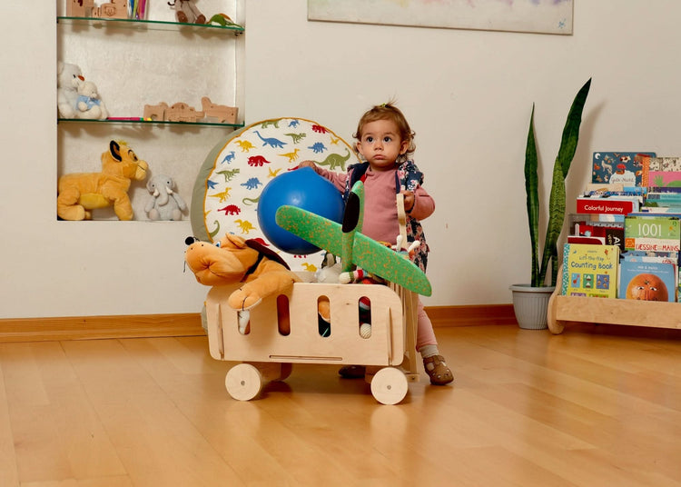 Almacenamiento de juguetes Montessori: Baúl ecológico para guardería y sala de juegos