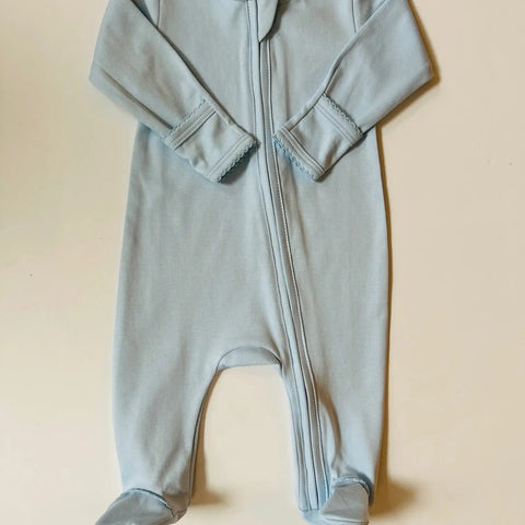 Ropa infantil Stroller Society: Pijama enterizo de algodón Pima con cremallera para bebés.