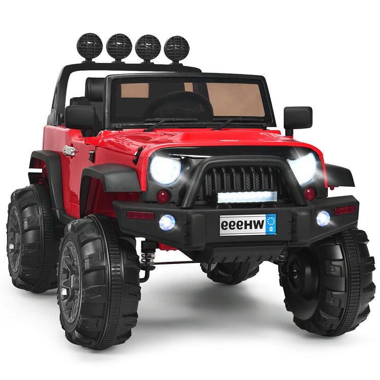 Camión eléctrico infantil de 12 V con control remoto y doble puerta magnética - Rojo