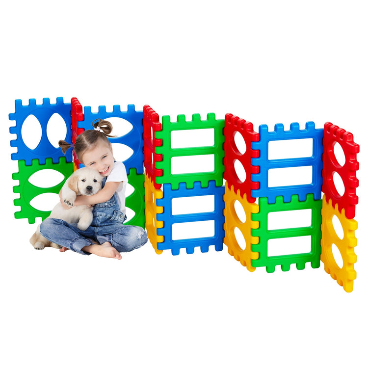 Juego de 32 piezas de bloques de gofre grandes, juguete educativo de construcción apilable para niños.