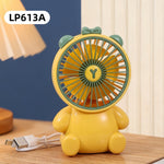 Mini ventiladores de escritorio creativos con forma de oso de dibujos animados, ventilador portátil de escritorio con gran caudal de aire, ventilador de mano con carga USB
