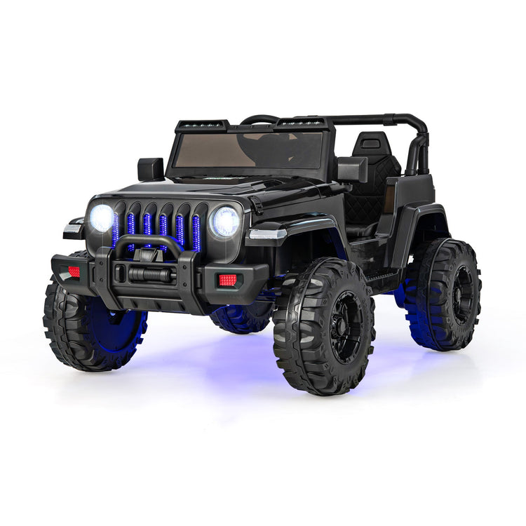Jeep eléctrico infantil de 12 V con control remoto de 2,4 G - Negro sólido