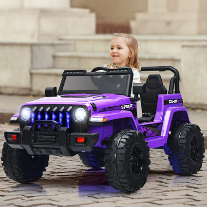 Jeep eléctrico infantil de 12 V con control remoto de 2,4 G - Morado
