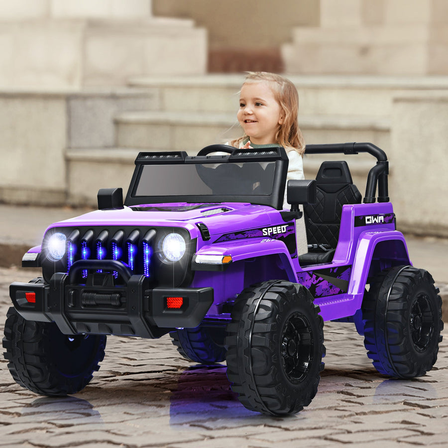 Jeep eléctrico infantil de 12 V con control remoto de 2,4 G - Morado