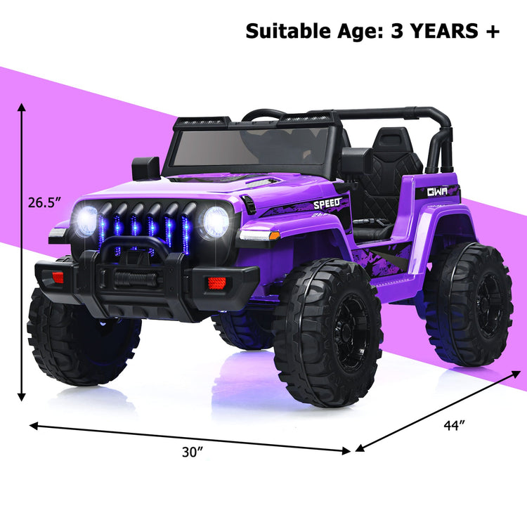 Jeep eléctrico infantil de 12 V con control remoto de 2,4 G - Morado