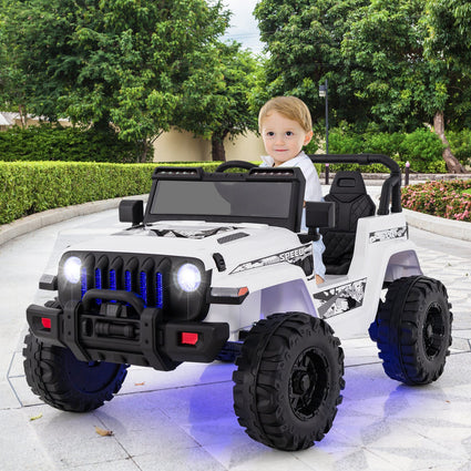 Jeep eléctrico infantil de 12 V con control remoto de 2,4 G - Blanco