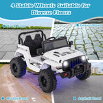 Jeep eléctrico infantil de 12 V con control remoto de 2,4 G - Blanco