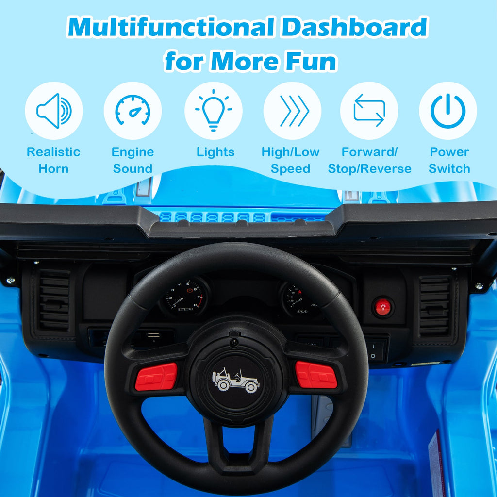 Jeep eléctrico infantil de 12 V con control remoto de 2,4 G - Azul