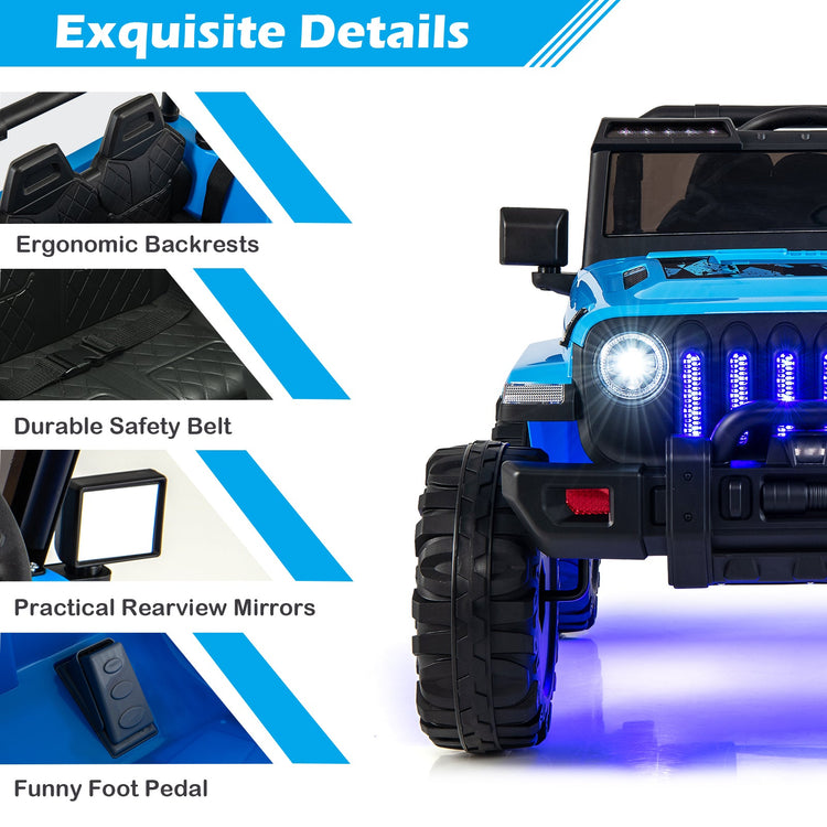 Jeep eléctrico infantil de 12 V con control remoto de 2,4 G - Azul