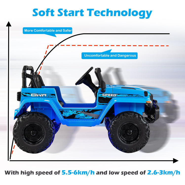 Jeep eléctrico infantil de 12 V con control remoto de 2,4 G - Azul