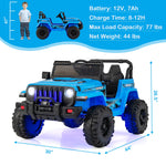 Jeep eléctrico infantil de 12 V con control remoto de 2,4 G - Azul