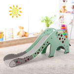 Juego infantil 3 en 1 con tobogán y aro de baloncesto - Verde