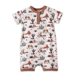 Pelele corto para bebé niño – Conjunto Henley Bamboo Cactus Trails