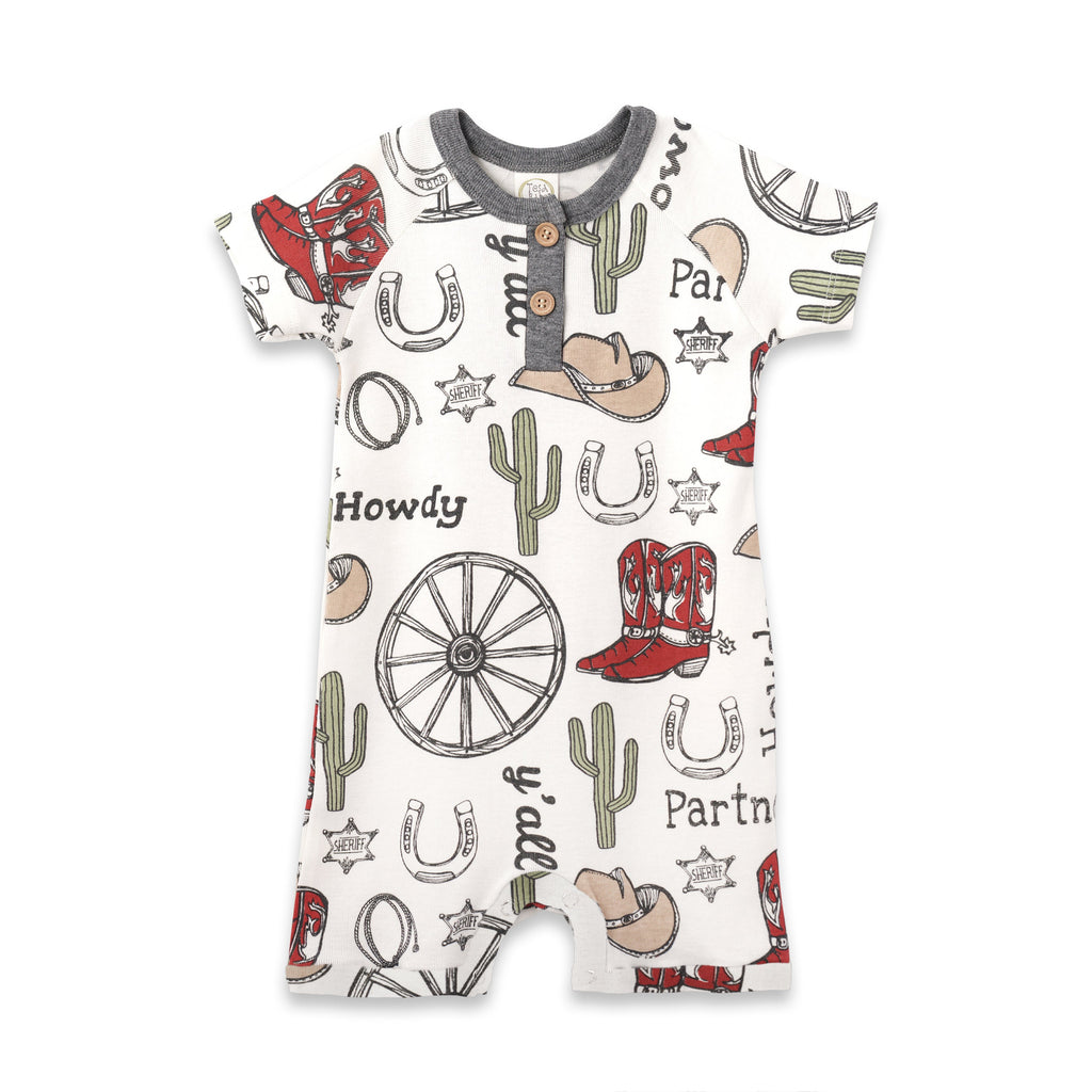 Mono Henley Howdy Partner – Vaquero Western de algodón