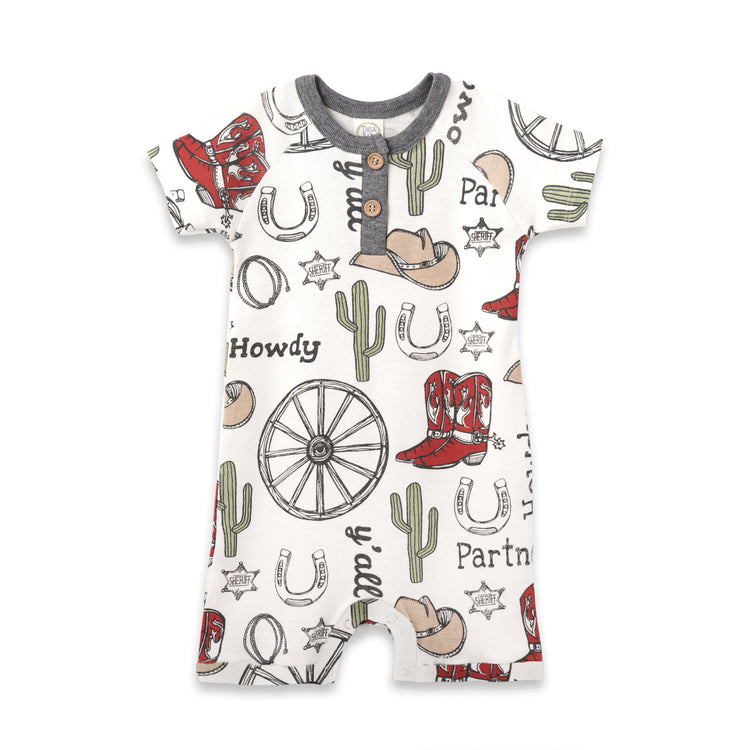 Mono Henley Howdy Partner – Vaquero Western de algodón