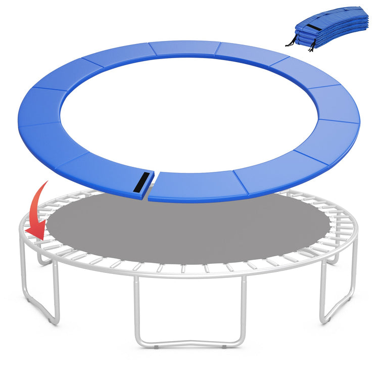 Almohadilla de seguridad de repuesto para cama elástica de 16 pies con correas de fijación (azul)