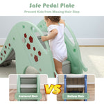 Juego infantil 3 en 1 con tobogán y aro de baloncesto - Verde