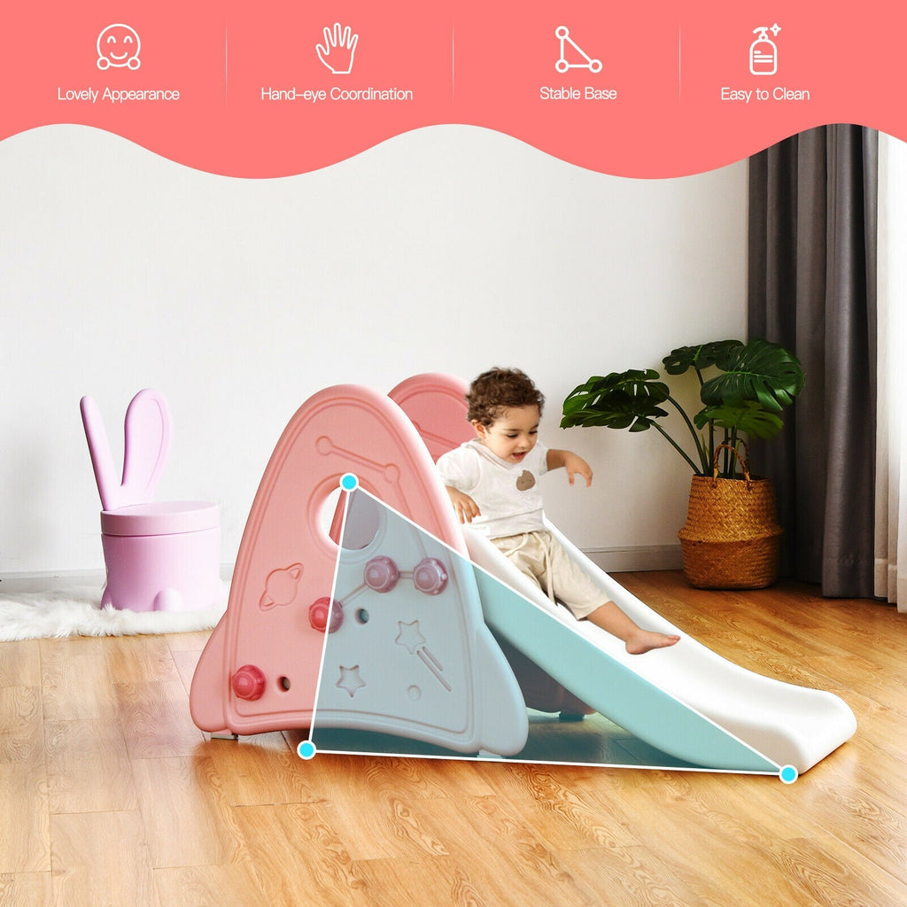 Tobogán infantil independiente para interiores, primer juego de escalada para niños y niñas - Rosa