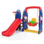 Juego infantil 3 en 1 con estructura para trepar y columpio.