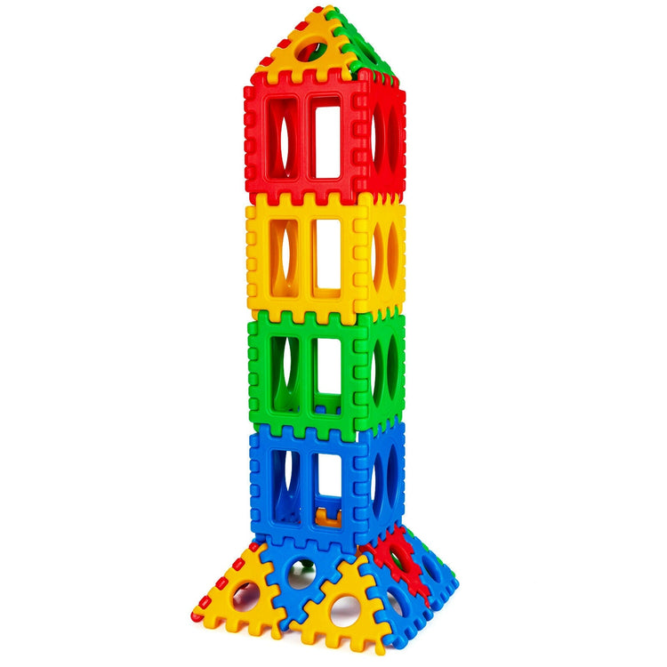 Juego de 32 piezas de bloques de gofre grandes, juguete educativo de construcción apilable para niños.
