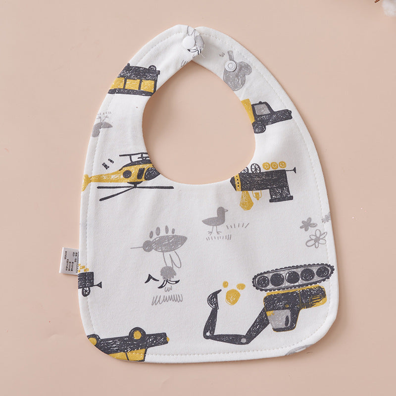 Babero impermeable en forma de U de algodón puro para bebés