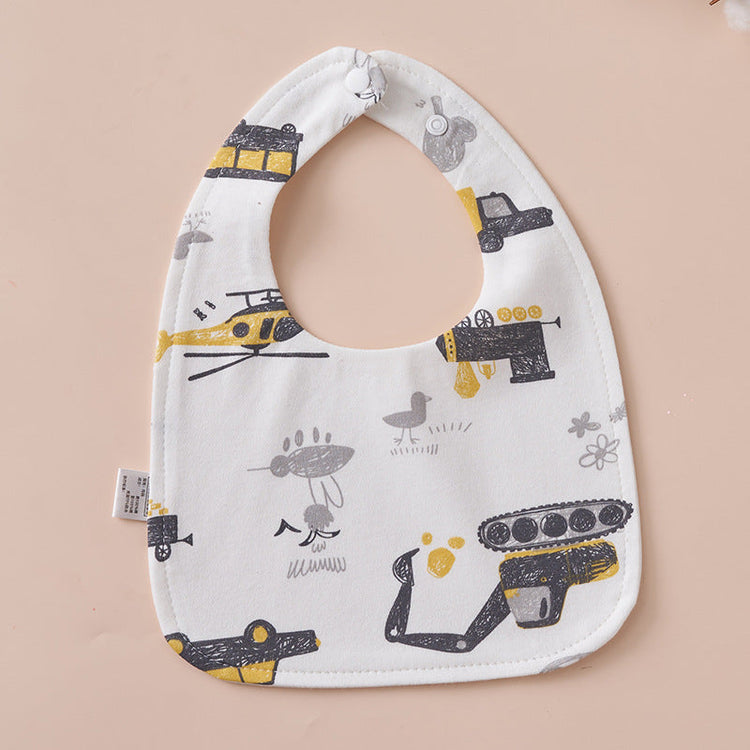 Babero impermeable en forma de U de algodón puro para bebés