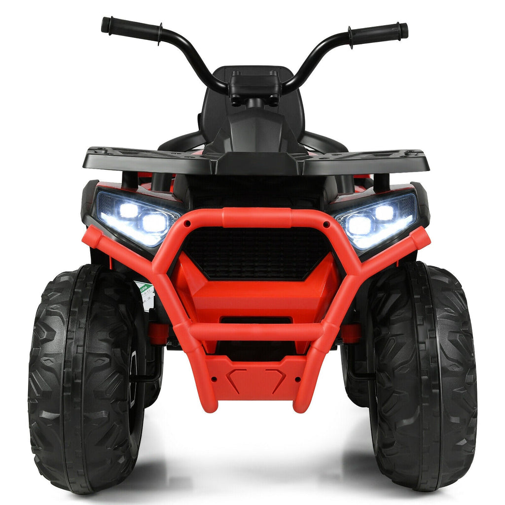 Quad eléctrico infantil de 12 V con MP3 y luces LED (rojo)