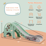 Juego infantil 3 en 1 con tobogán y aro de baloncesto - Verde